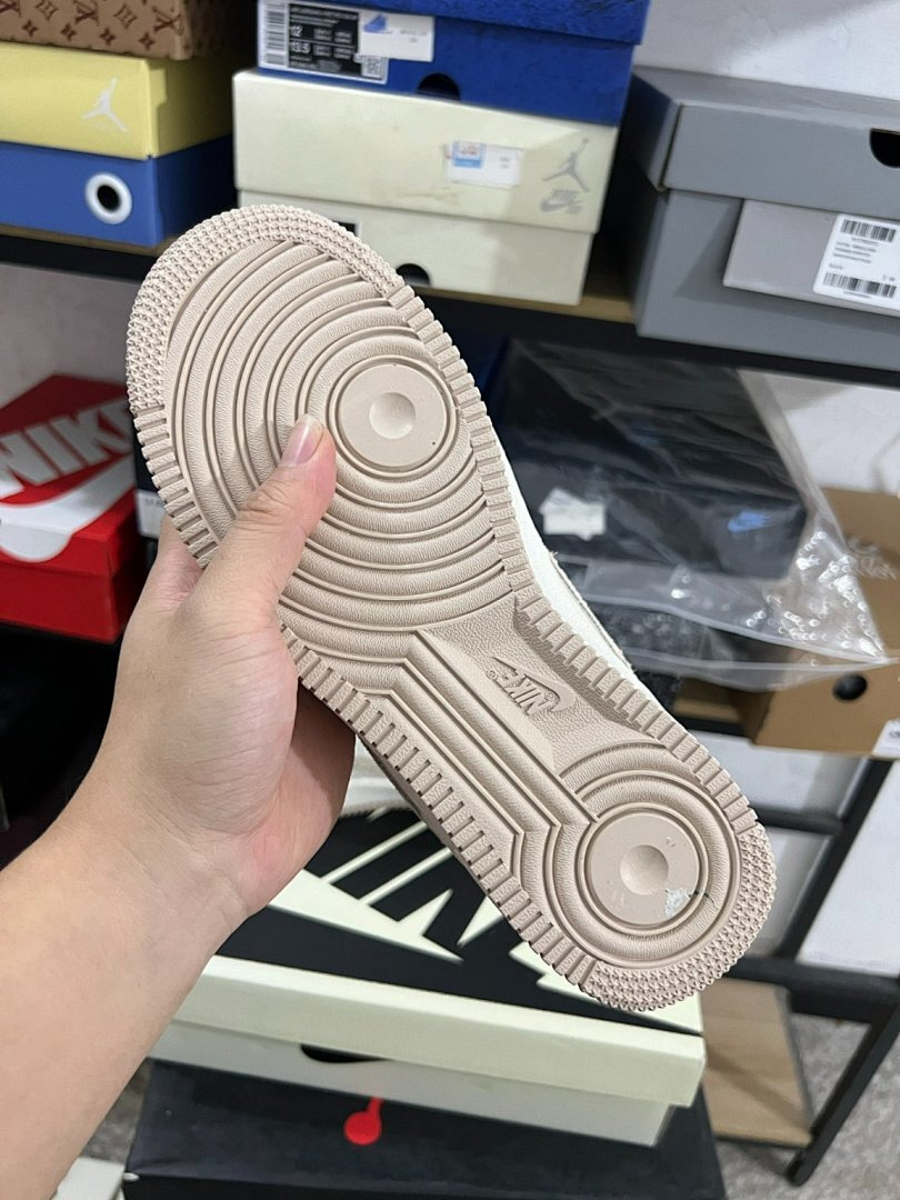 Nike Air Force 1 Low Fauna Brown Sail Light Gum Brown Shaggy Suede Leather Sneakers AF1 DV7584-100 - Image 6