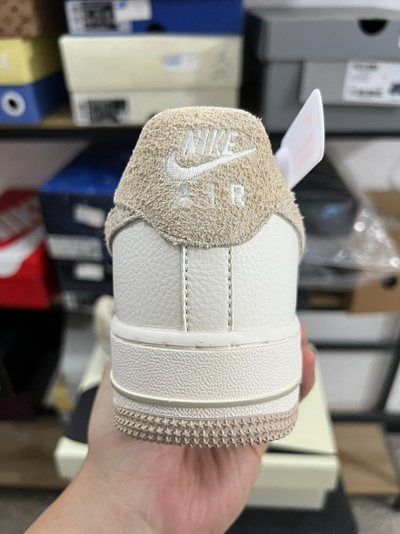 Nike Air Force 1 Low Fauna Brown Sail Light Gum Brown Shaggy Suede Leather Sneakers AF1 DV7584-100 - Image 8