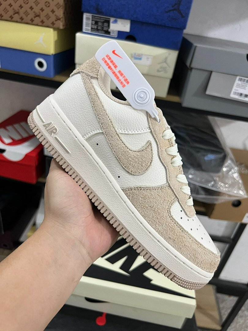 Nike Air Force 1 Low Fauna Brown Sail Light Gum Brown Shaggy Suede Leather Sneakers AF1 DV7584-100 - Image 9