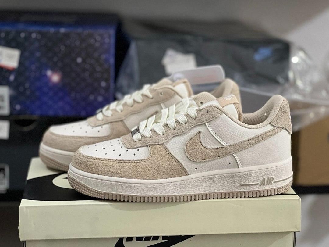 Nike Air Force 1 Low Fauna Brown Sail Light Gum Brown Shaggy Suede Leather Sneakers AF1 DV7584-100 - Image 10