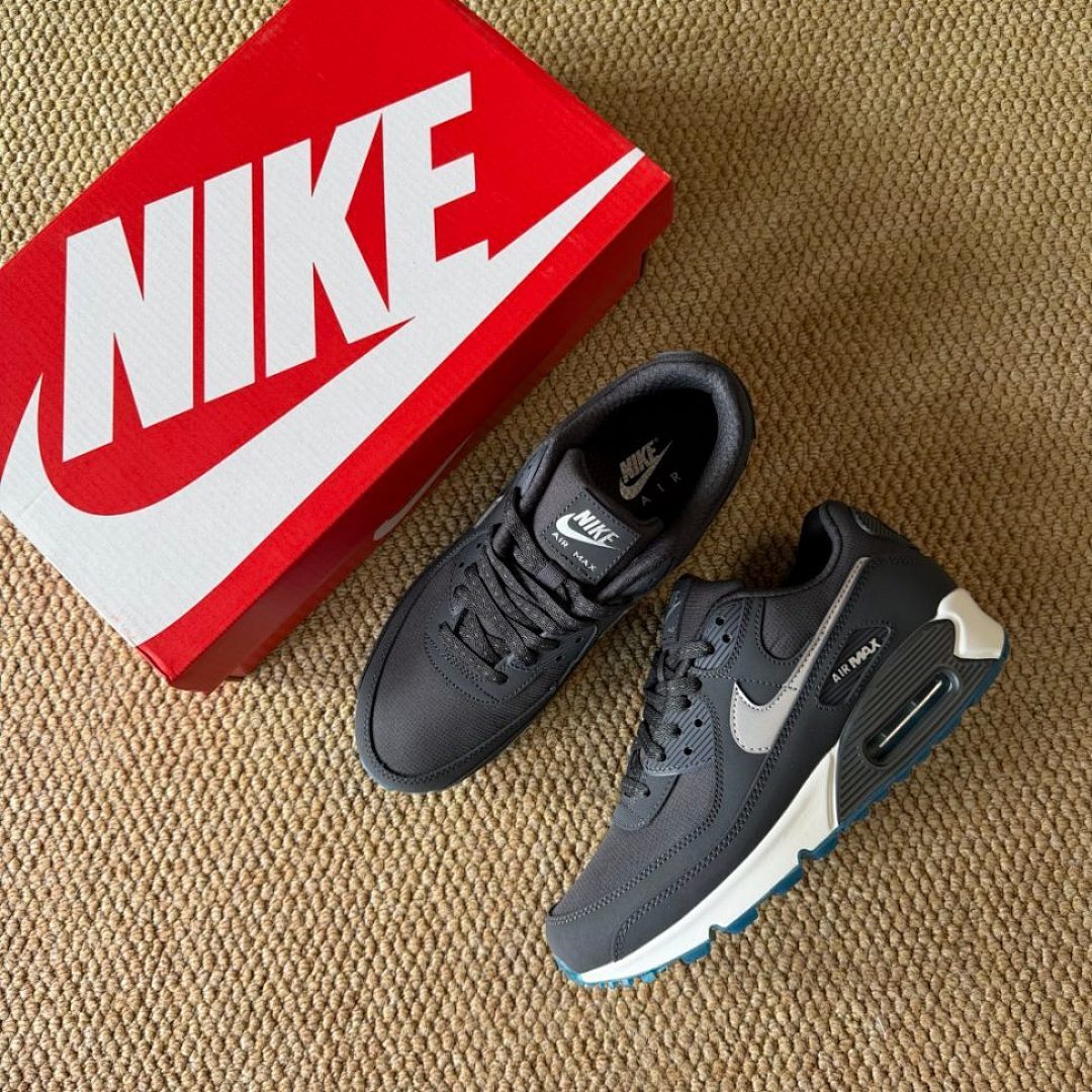 Nike Air Max 90 Black Iron Grey White Photo Blue Men's Lifestyle Sneakers Shoes DQ8974-001 - Image 2