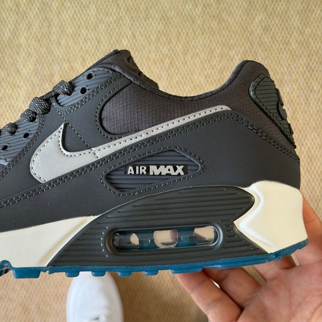 Nike Air Max 90 Black Iron Grey White Photo Blue Men's Lifestyle Sneakers Shoes DQ8974-001 - Image 6