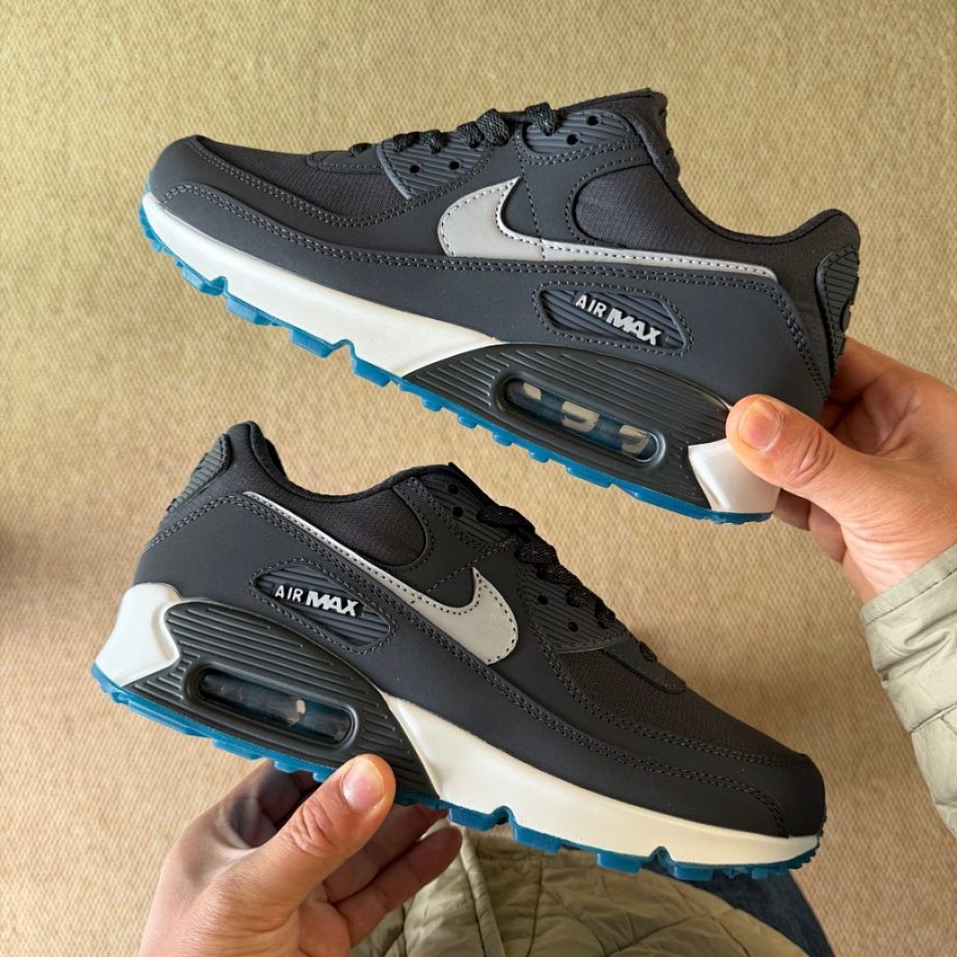 Nike Air Max 90 Black Iron Grey White Photo Blue Men's Lifestyle Sneakers Shoes DQ8974-001 - Image 9