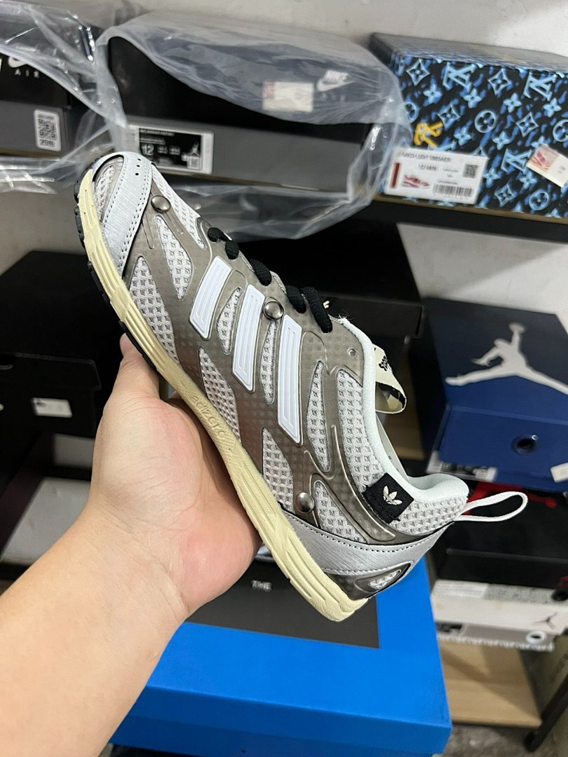 Adidas Adistar Racer SFY SFTM-006 Cloud White Metallic Silver Core Black Running Sneakers - Image 7