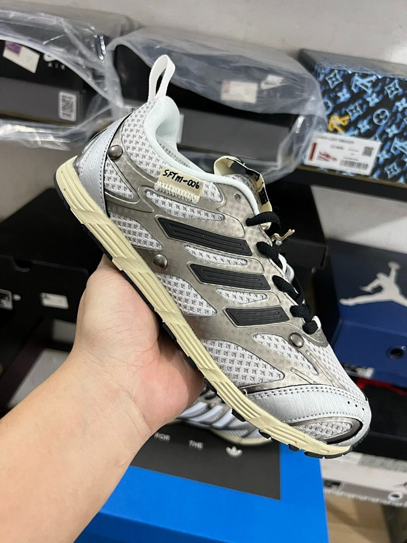 Adidas Adistar Racer SFY SFTM-006 Cloud White Metallic Silver Core Black Running Sneakers - Image 9