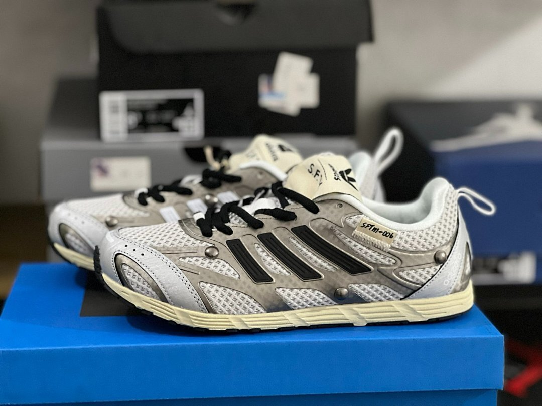 Adidas Adistar Racer SFY SFTM-006 Cloud White Metallic Silver Core Black Running Sneakers - Image 10