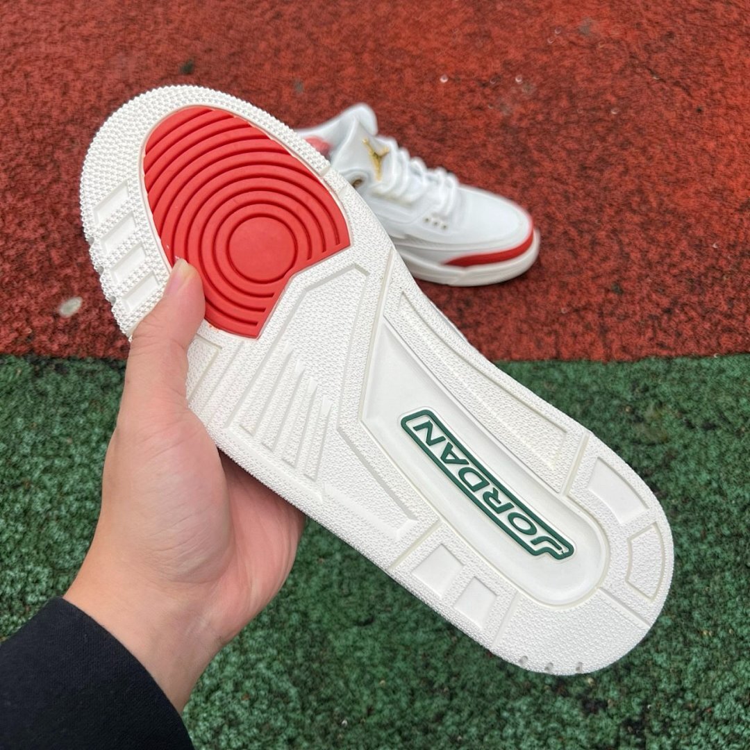 Air Jordan 3 Retro "Medusa" White Red Green Gold Snakeskin Pattern Custom Sneakers Shoes - Image 7