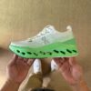 On Running Cloudmonster Men's Women's Max Cushion Road Running Shoes White Lime Green
