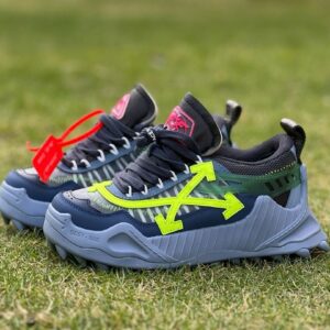Off-White ODSY-1000 Sneakers Navy Blue Grey Neon Green