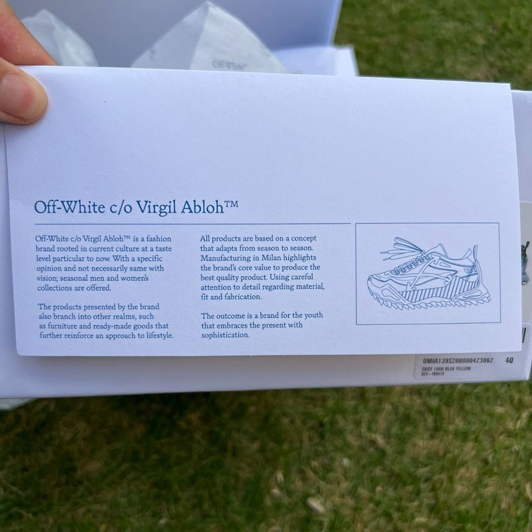 Off-White ODSY-1000 Sneakers Navy Blue Grey Neon Green - Image 2