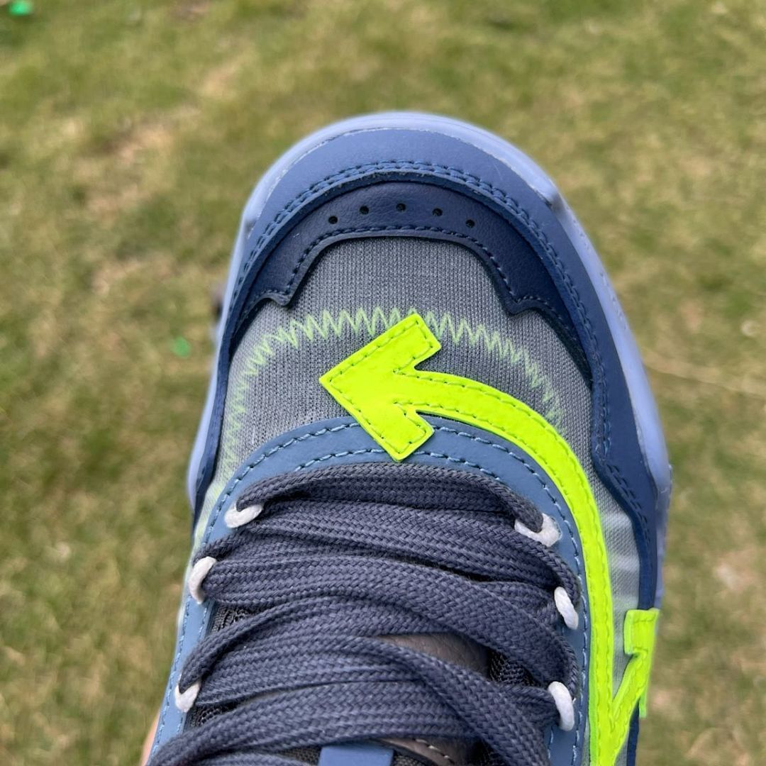 Off-White ODSY-1000 Sneakers Navy Blue Grey Neon Green - Image 4