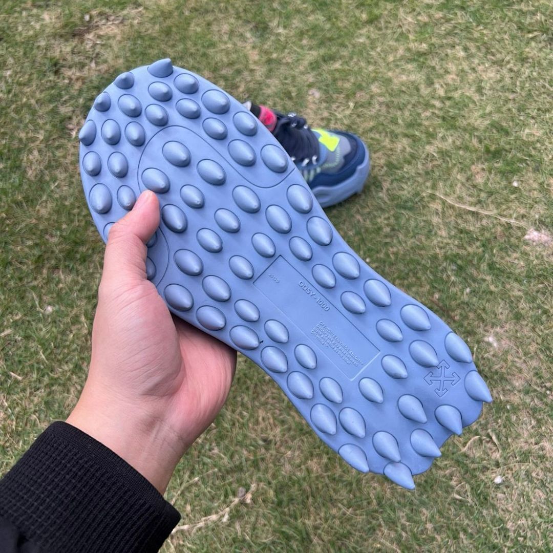 Off-White ODSY-1000 Sneakers Navy Blue Grey Neon Green - Image 6
