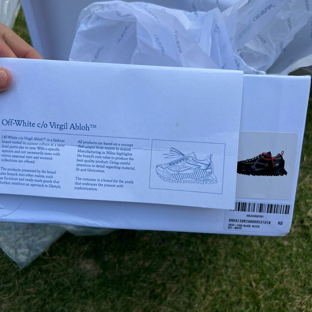 Off-White ODSY-1000 Black Grey Chunky Sneakers Men's Women's - Image 2