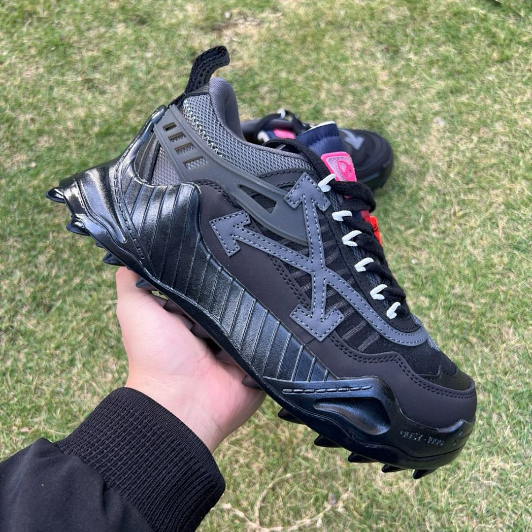 Off-White ODSY-1000 Black Grey Chunky Sneakers Men's Women's - Image 9