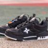 Louis Vuitton LV Trainer Black White Monogram Flower Mesh Leather Men's Sneaker