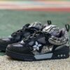 Louis Vuitton LV Trainer Sneaker Black Crystal Embellished Distressed Monogram Mesh