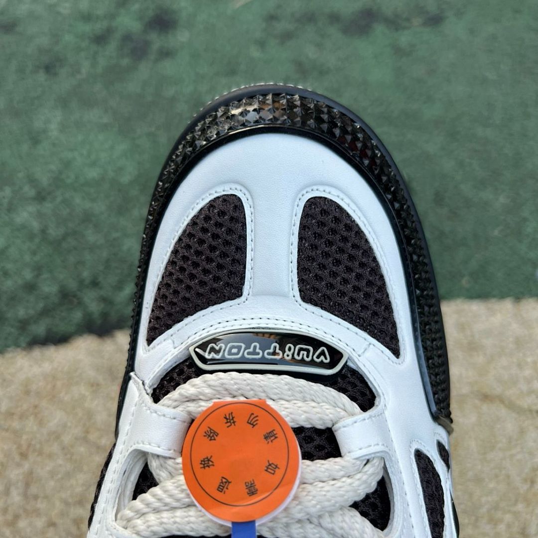 Louis Vuitton LV Trainer Sneaker Men's White Brown Monogram Mesh Leather Shoes 1AAXQ2 - Image 4