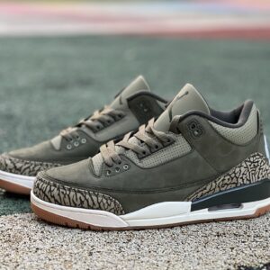 Air Jordan 3 Retro SP Dark Olive Green Elephant Print Men's Sneakers CT8532-200