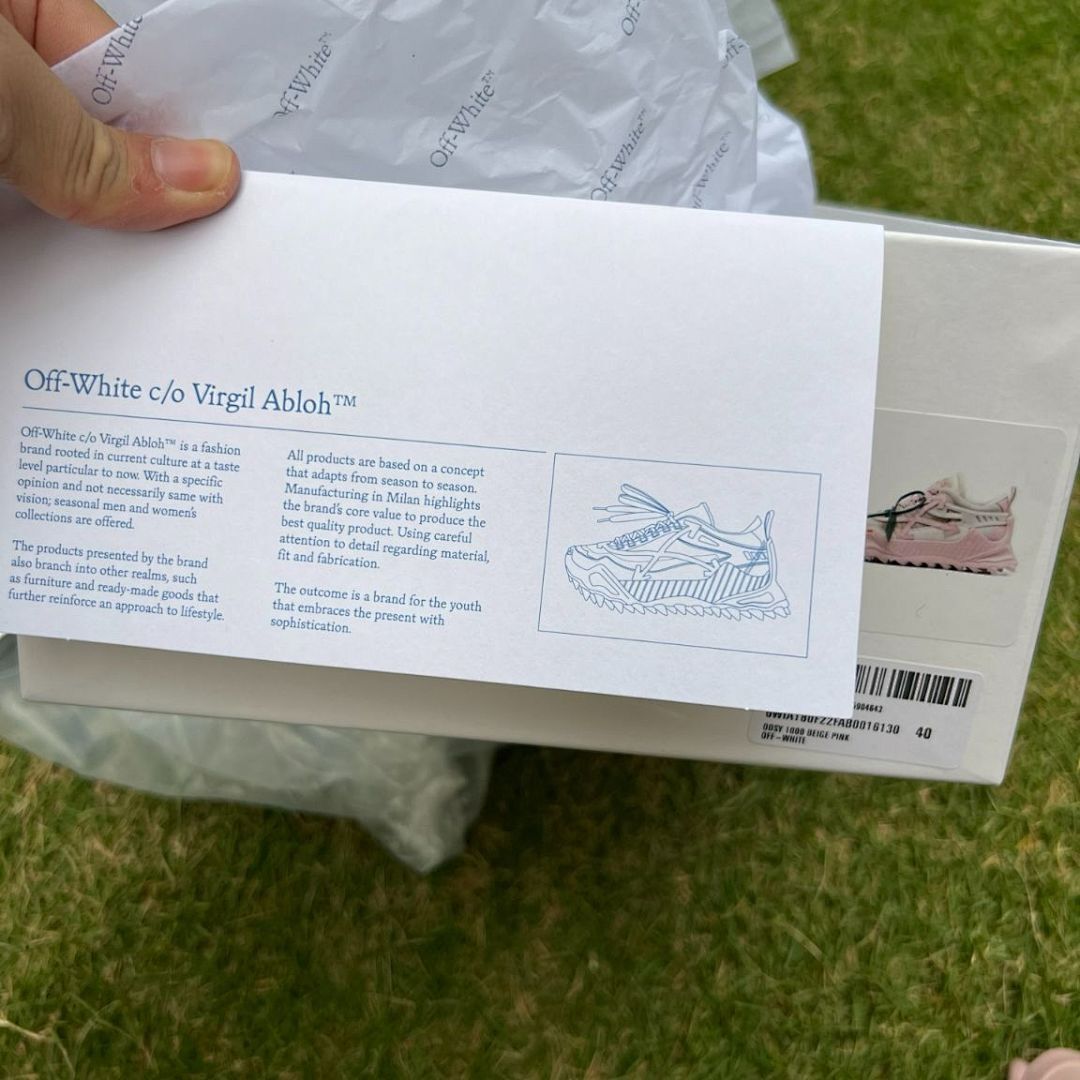 Off-White ODSY-1000 Pink White Cream Luxury Designer Chunky Sneakers - Image 2