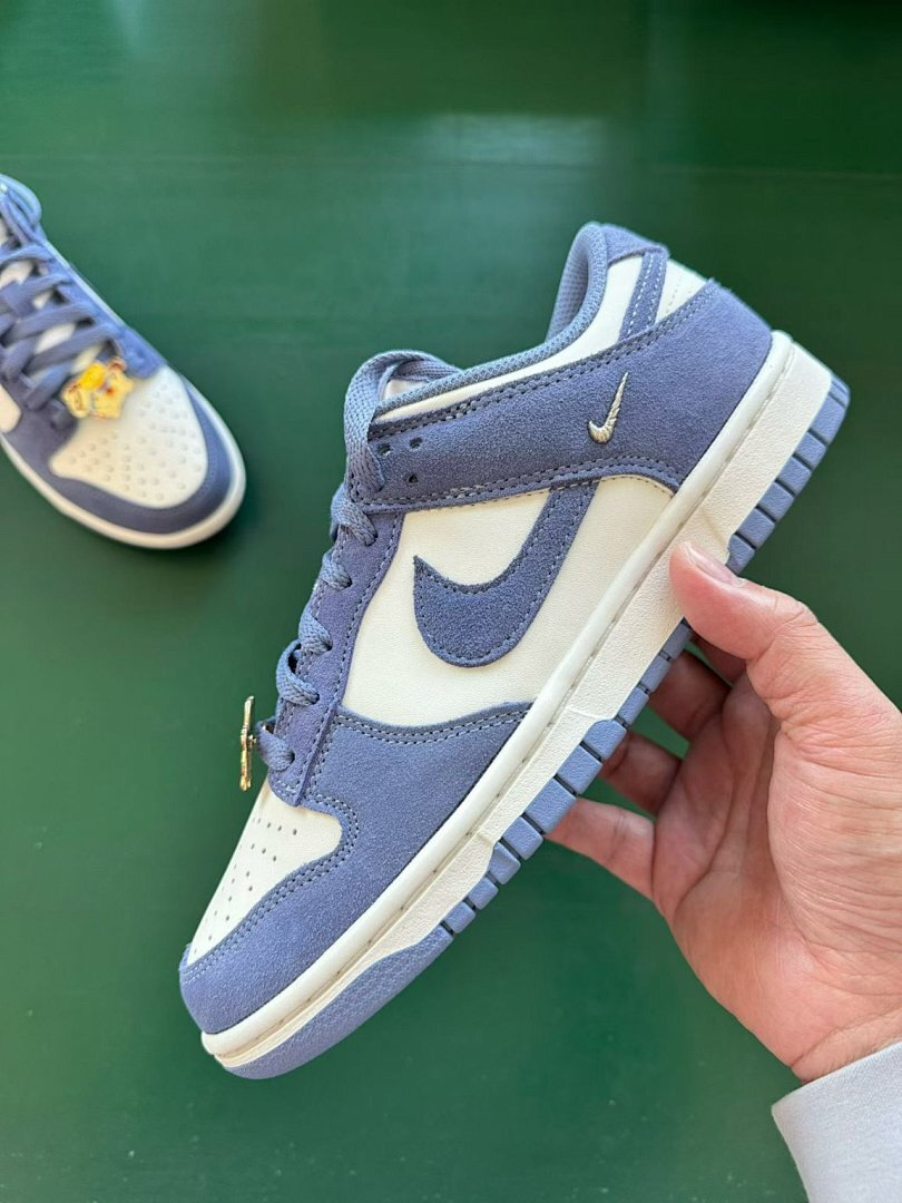 Nike Dunk Low LX Phantom Light Smoke Grey FJ2260-001 Periwinkle Blue Cream Sail Sneakers Shoes Men's Women's - Image 8