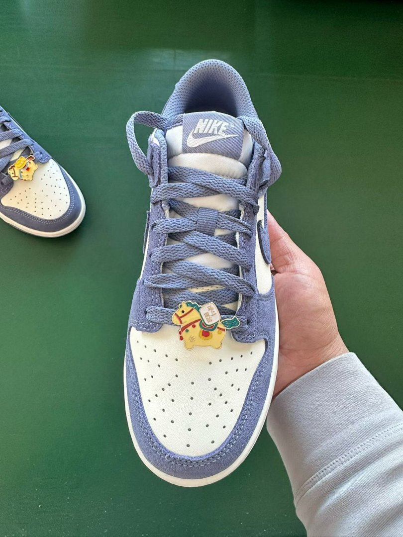 Nike Dunk Low LX Phantom Light Smoke Grey FJ2260-001 Periwinkle Blue Cream Sail Sneakers Shoes Men's Women's - Image 9