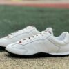 Gucci Men's White Leather Web Stripe Low-Top Sneakers 606110 0FI20 9072