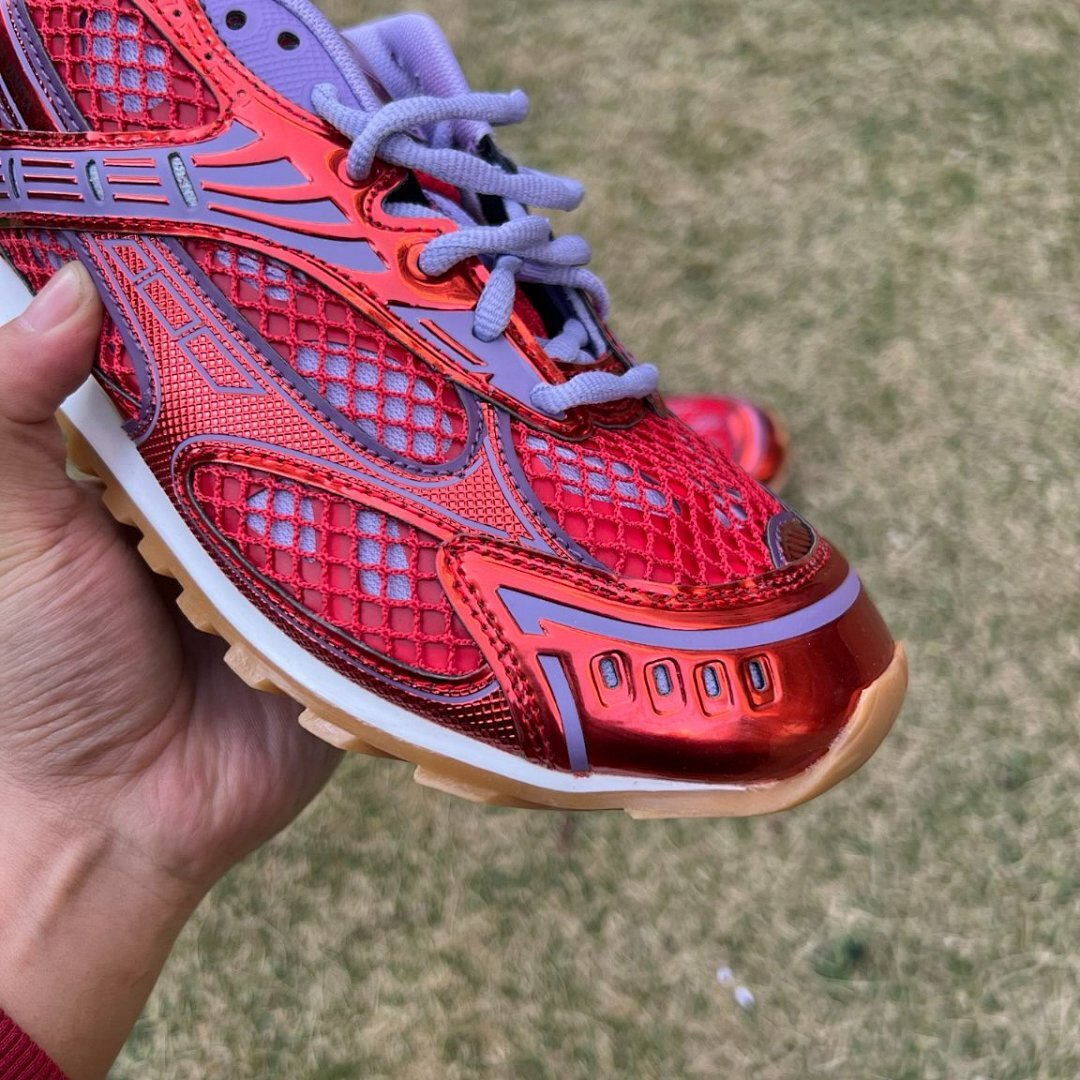 Bottega Veneta Orbit Metallic Mesh Runner Sneakers Red Purple 739328 V2C10 6504 - Image 3