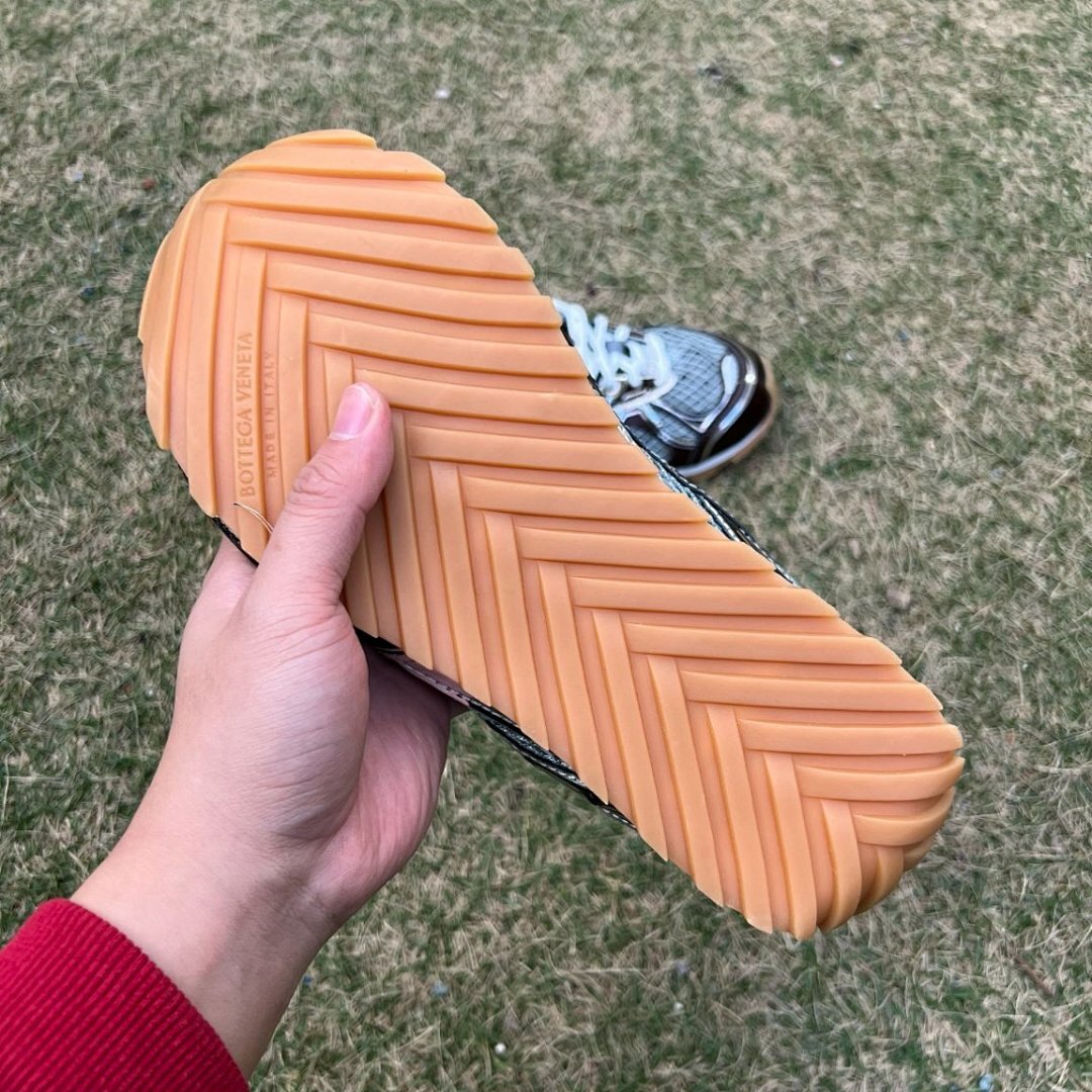 Bottega Veneta Orbit Sneakers Silver Espresso Metallic Mesh Men's Women's Trainers 771345 V2O50 8122 - Image 6