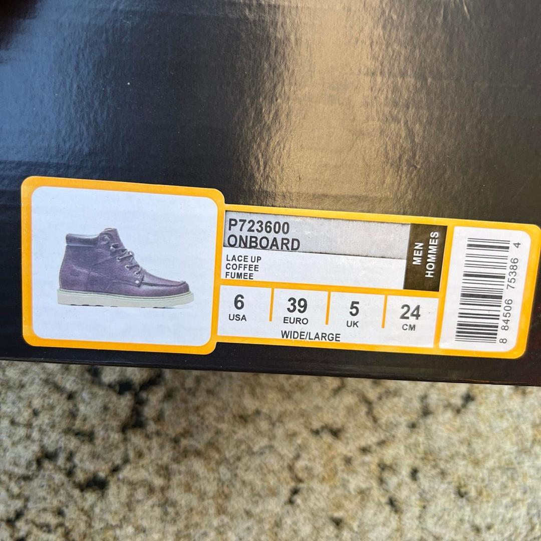 Caterpillar CAT Men's Factor Moc Toe Leather Ankle Boots Honey Reset P722956 - Image 2