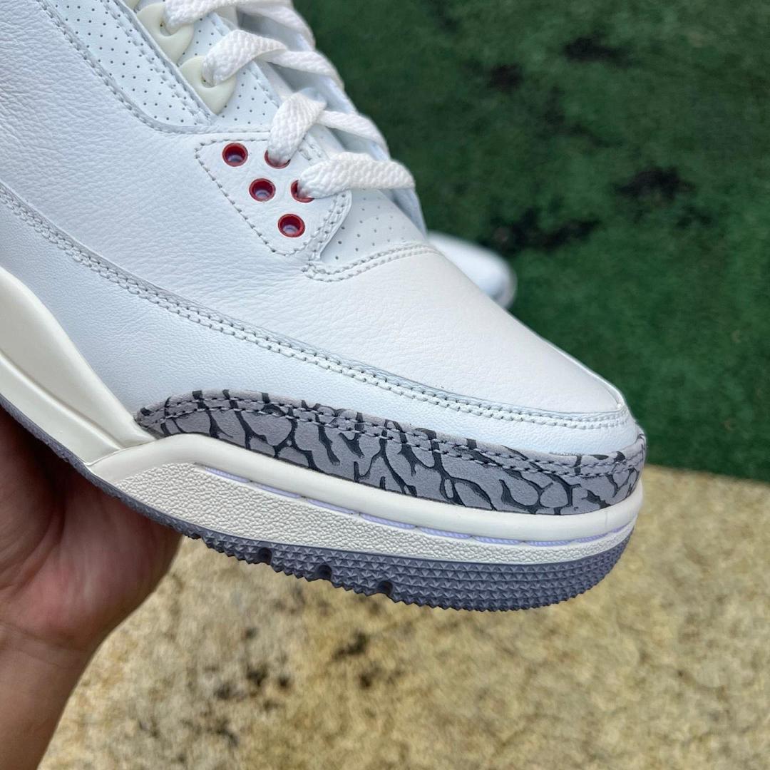 Nike Air Jordan 3 Retro 'White Cement Reimagined' Men's Shoes - White Fire Red Cement Grey Black Elephant Print Sneakers DN3707-100 - Image 2