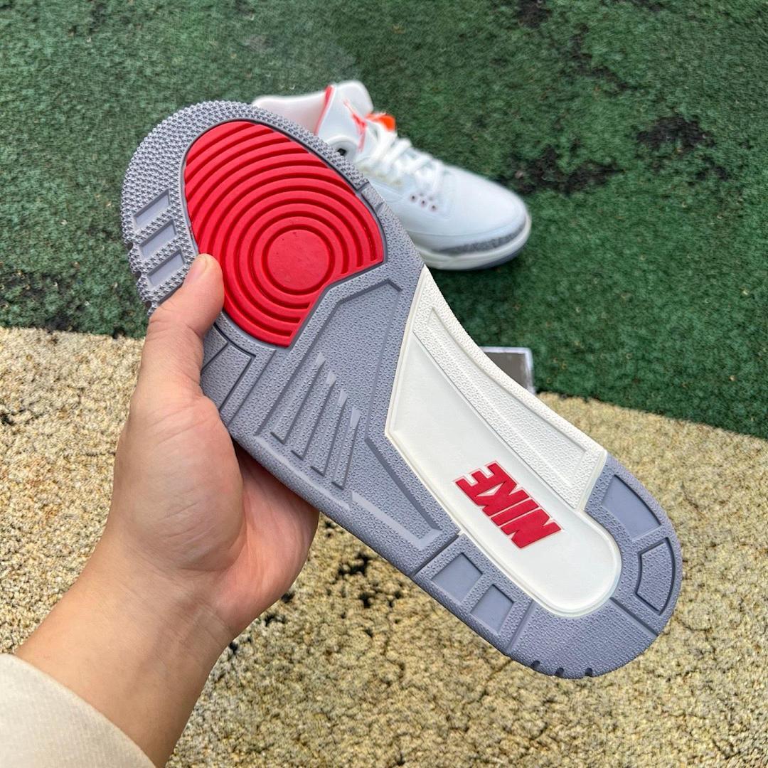 Nike Air Jordan 3 Retro 'White Cement Reimagined' Men's Shoes - White Fire Red Cement Grey Black Elephant Print Sneakers DN3707-100 - Image 6