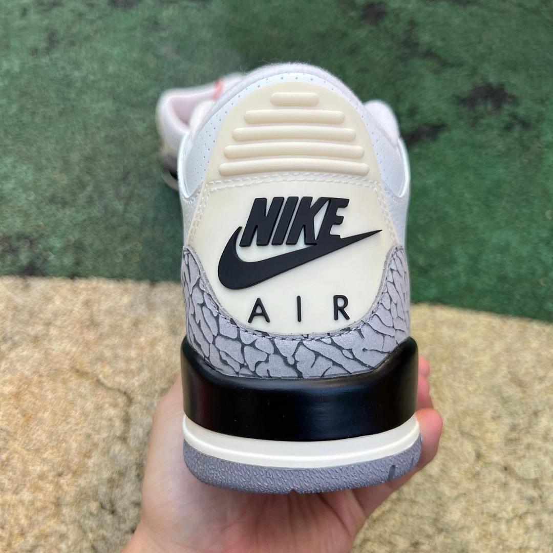 Nike Air Jordan 3 Retro 'White Cement Reimagined' Men's Shoes - White Fire Red Cement Grey Black Elephant Print Sneakers DN3707-100 - Image 8