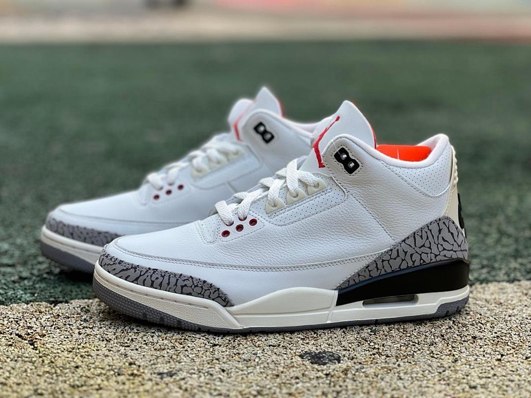 Nike Air Jordan 3 Retro 'White Cement Reimagined' Men's Shoes - White Fire Red Cement Grey Black Elephant Print Sneakers DN3707-100 - Image 10